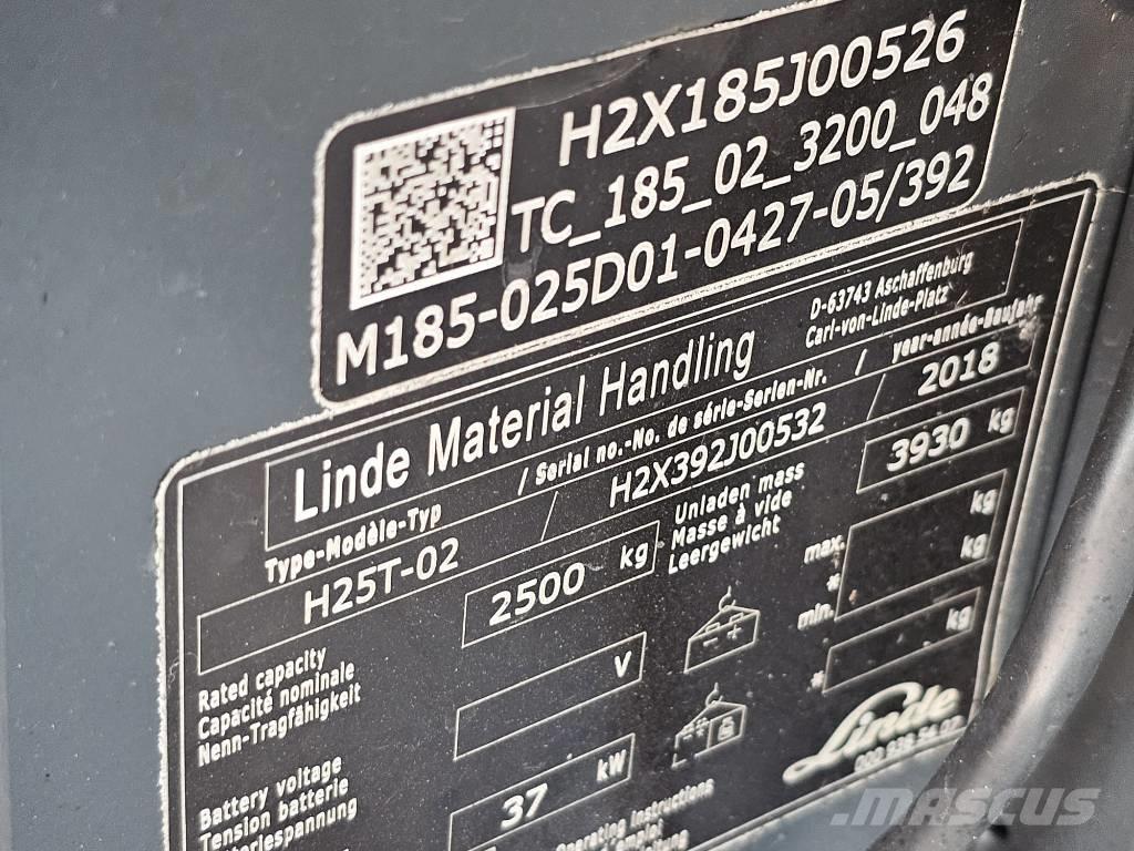 Linde H25T-02 天然气叉车