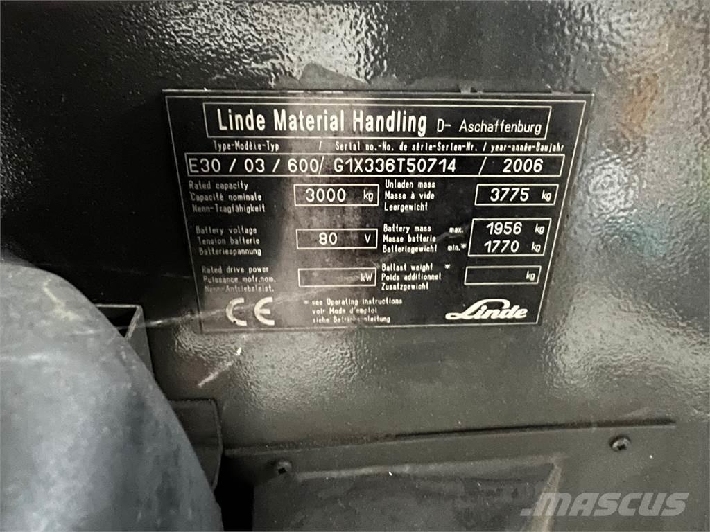 Linde E30 / 03 / 600 电动叉车