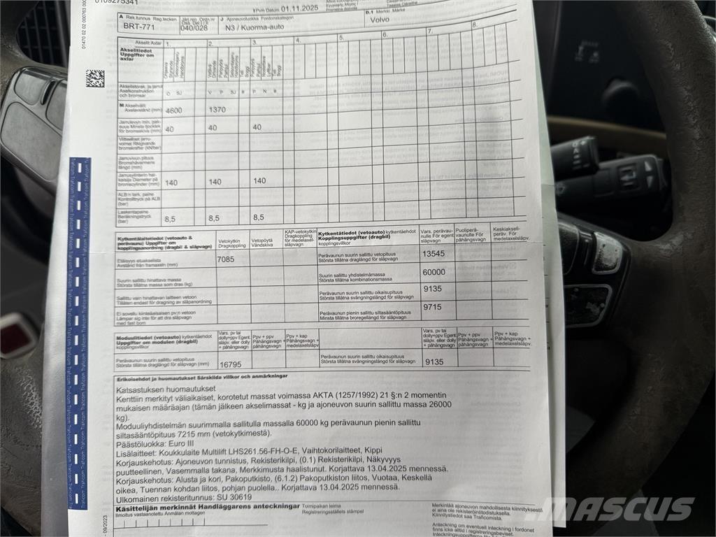 Volvo FH 520 6X2 工程吊钩车