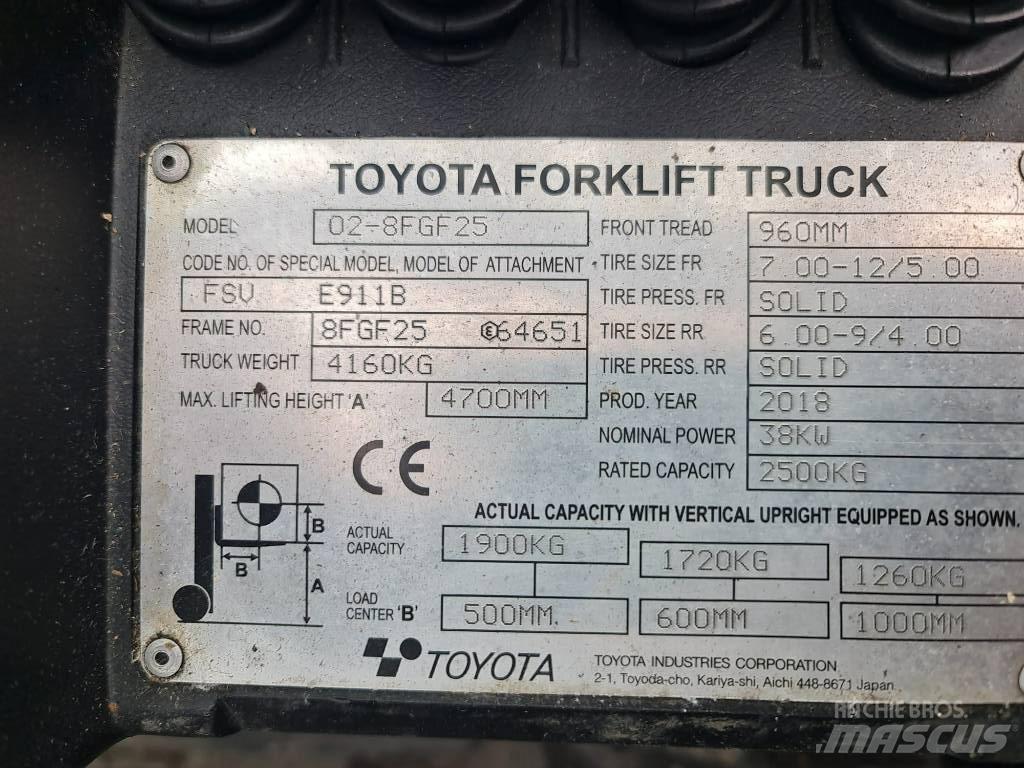 Toyota 02-8 FGF25 天然气叉车