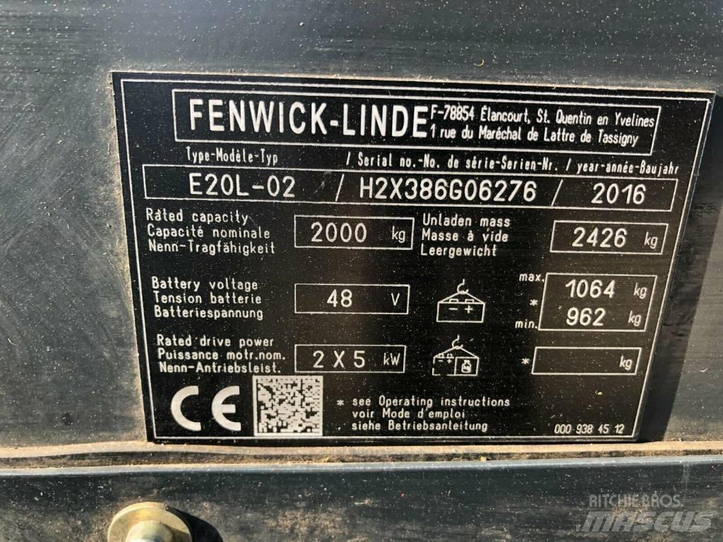 Linde E 20 L-02 电动叉车