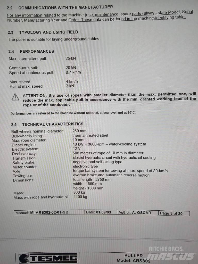 Tesmec ARS 302 建筑机械-其他