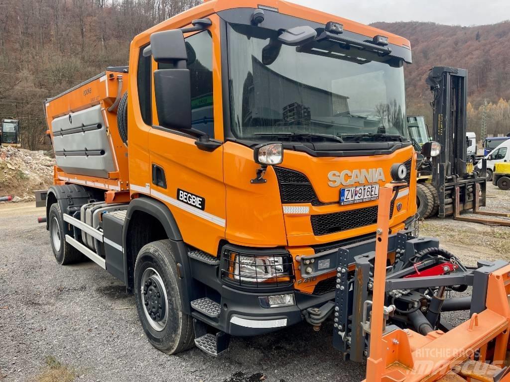 Scania P 410 融雪撒布机