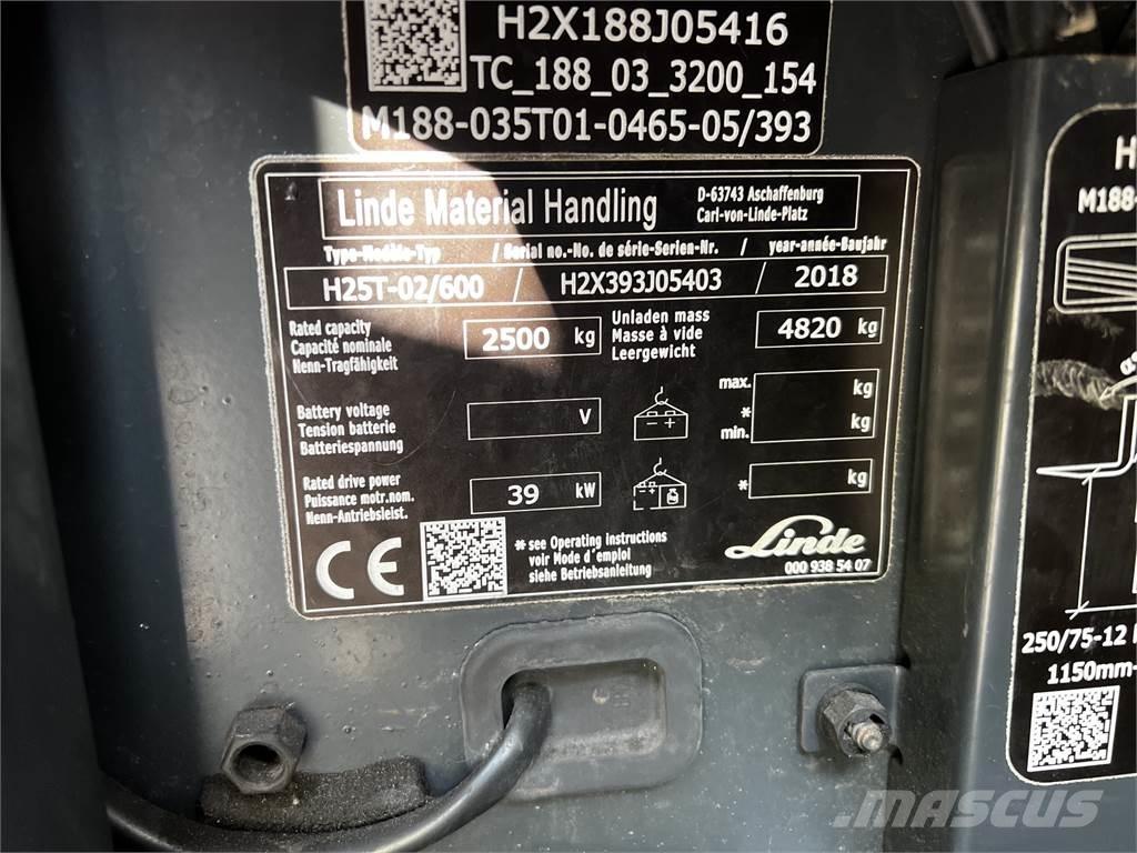 Linde H25T/600 天然气叉车