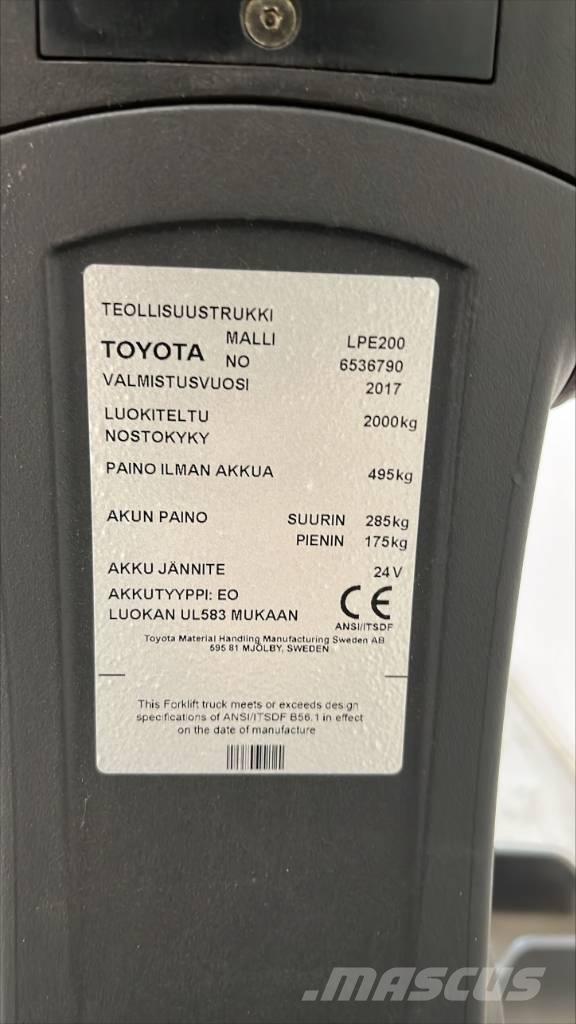 Toyota BT LPE 200 电动搬运车