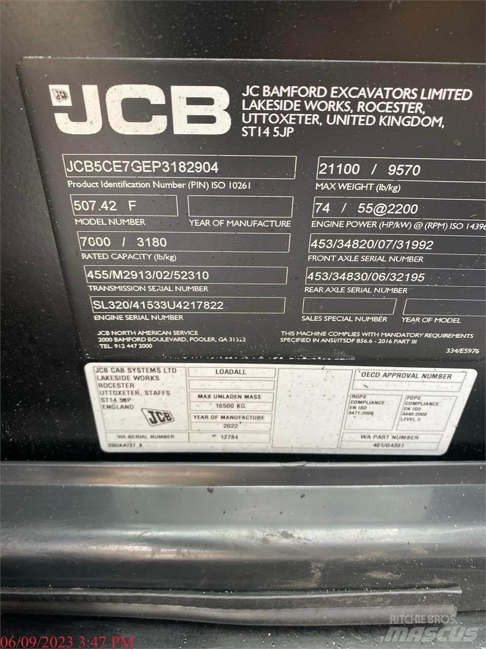 JCB 507-42 伸缩臂叉装车|叉装车