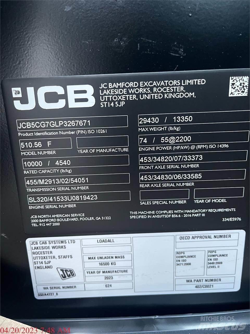 JCB 510-56 伸缩臂叉装车|叉装车