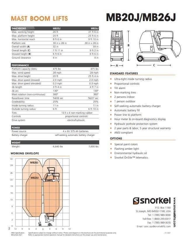 Snorkel MB26J 客货电梯