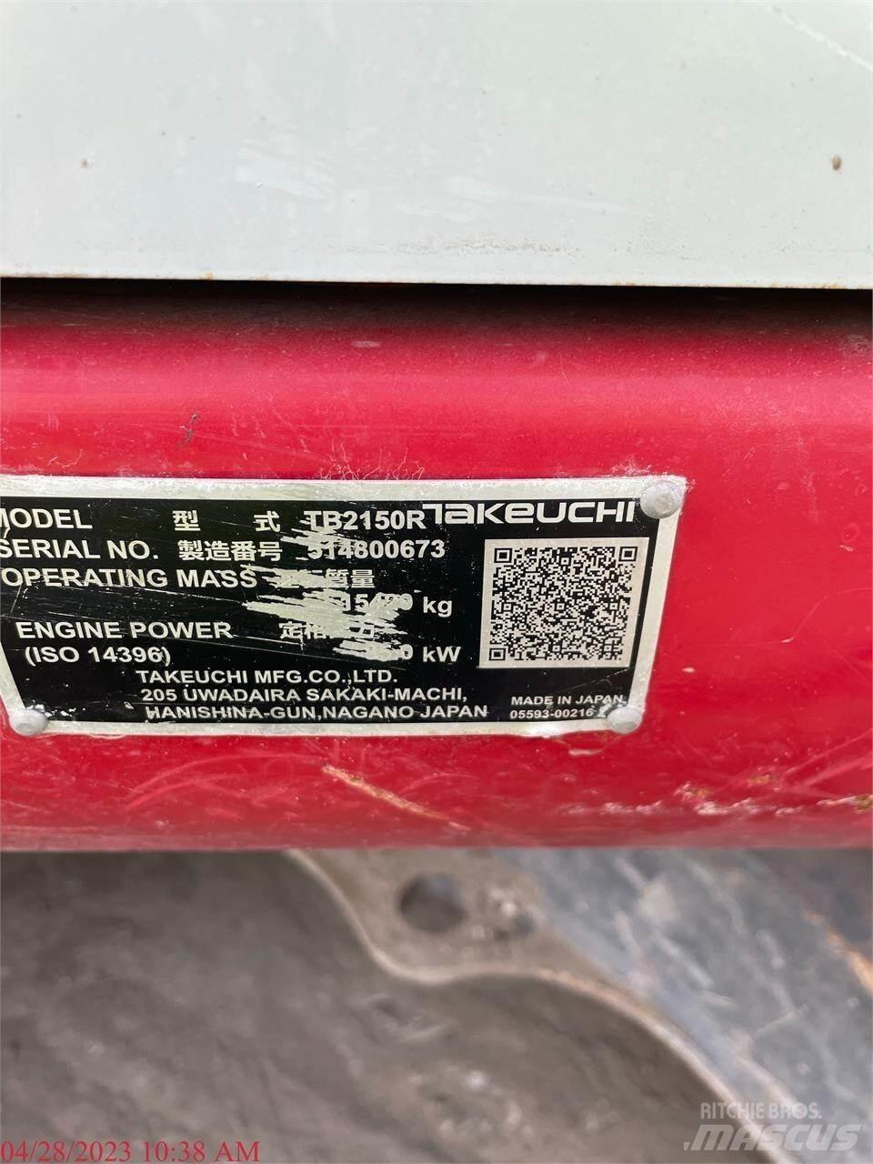 Takeuchi TB2150R 履带挖掘机