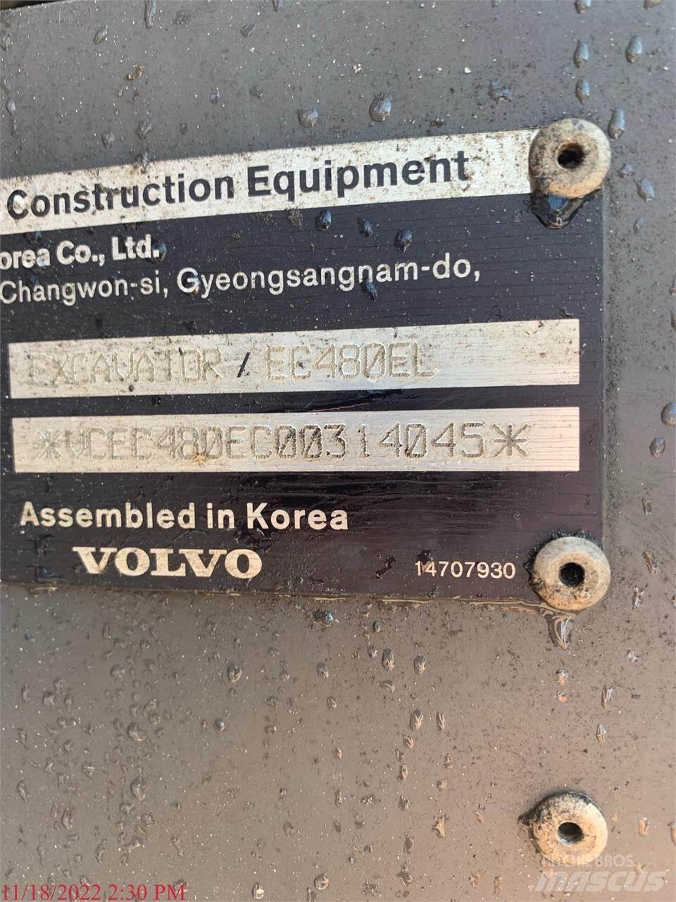 Volvo EC480EL 履带挖掘机