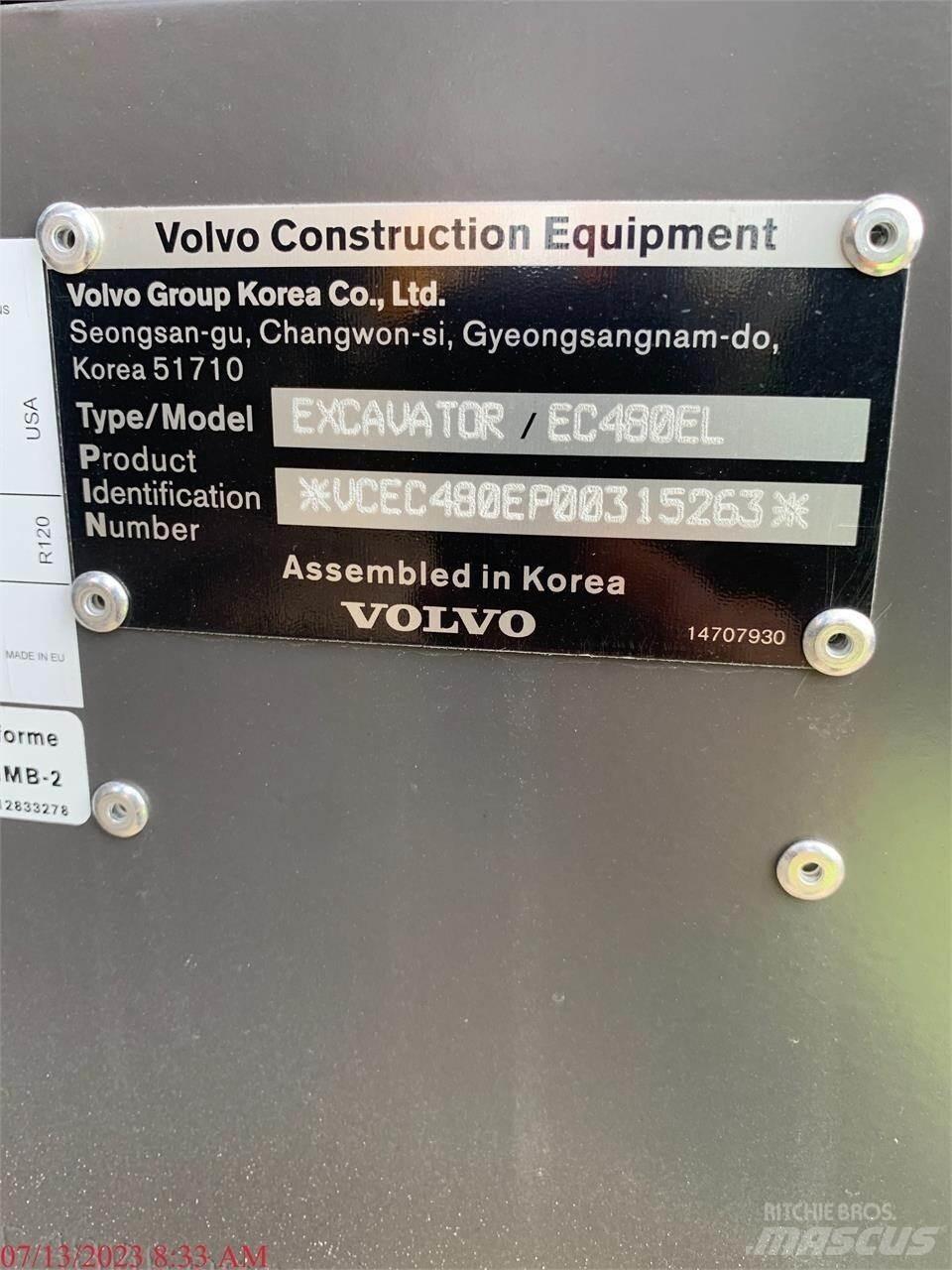 Volvo EC480EL 履带挖掘机