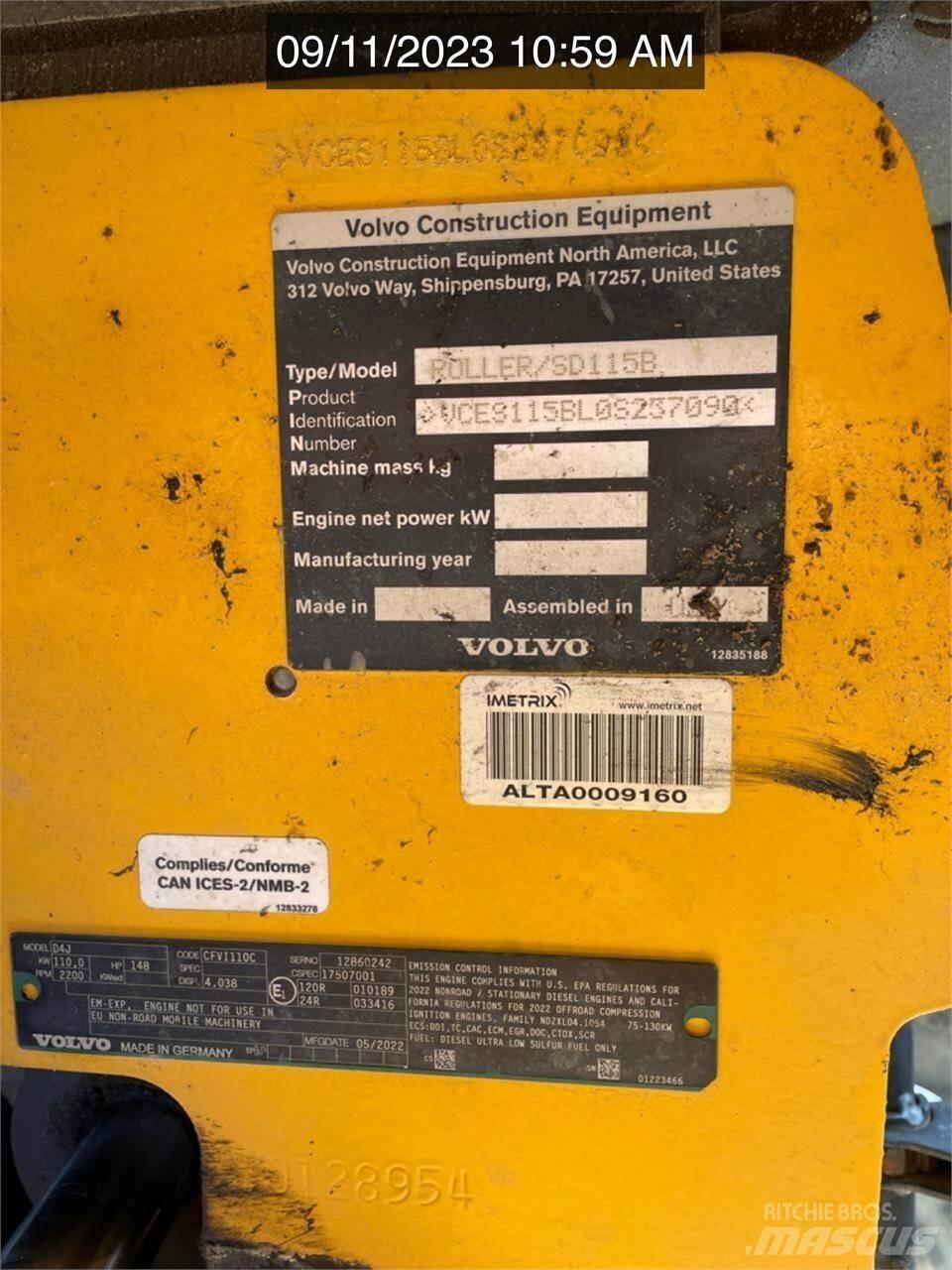 Volvo SD115B 双轮压路机