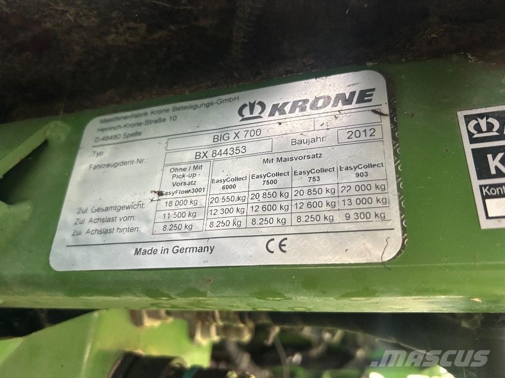 Krone Big X 700 青饲料收获机