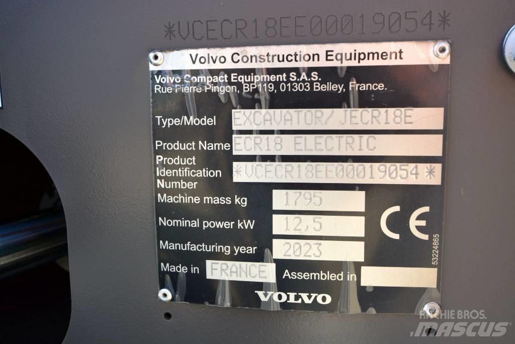 Volvo ECR18 electric 小型挖掘机