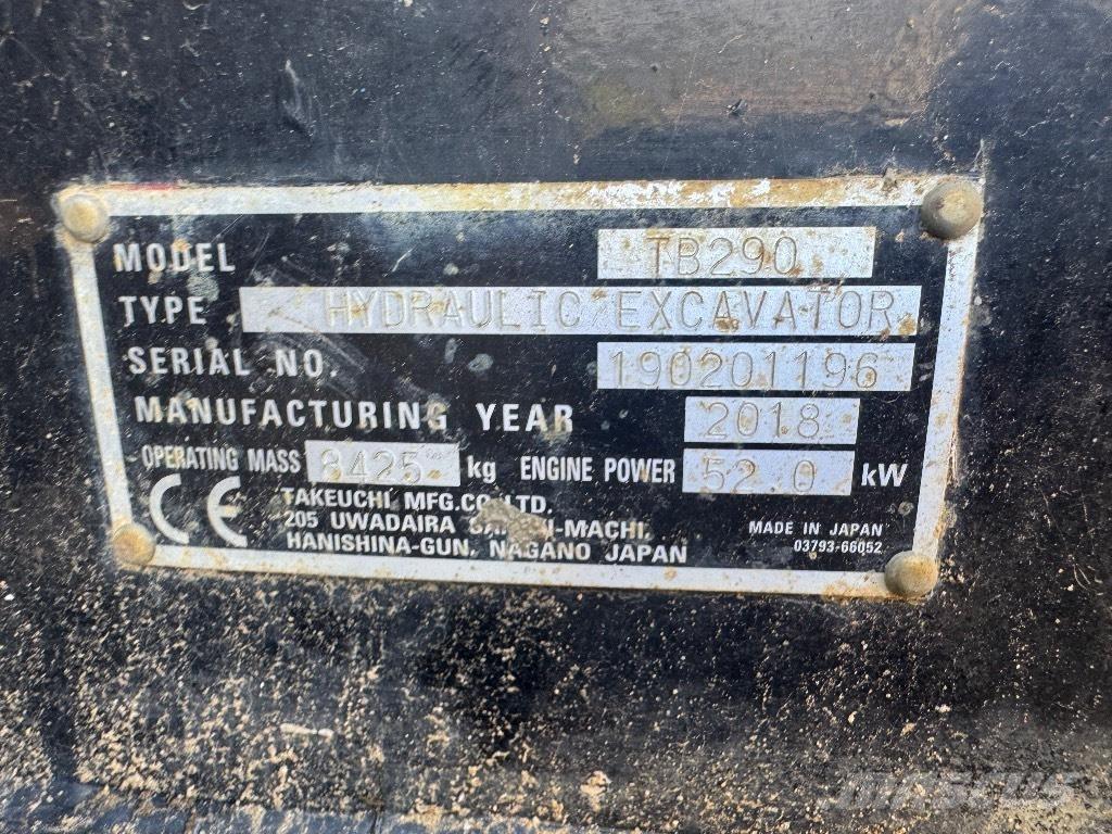 Takeuchi TB 290 中型挖掘机