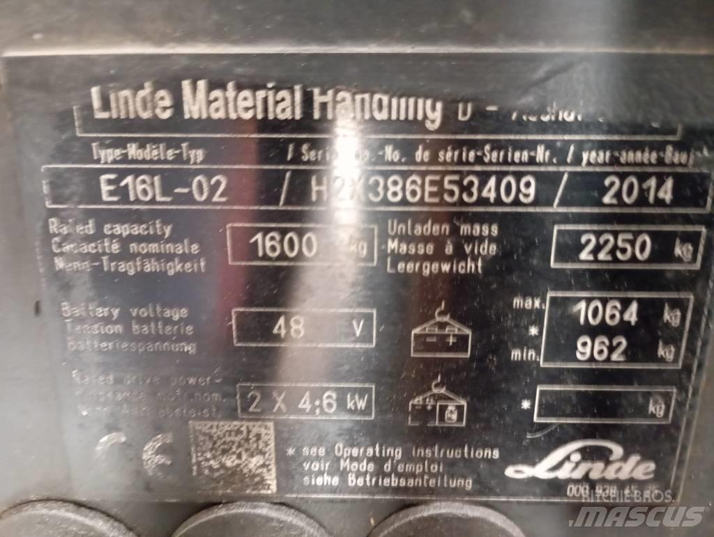 Linde E 16 电动叉车