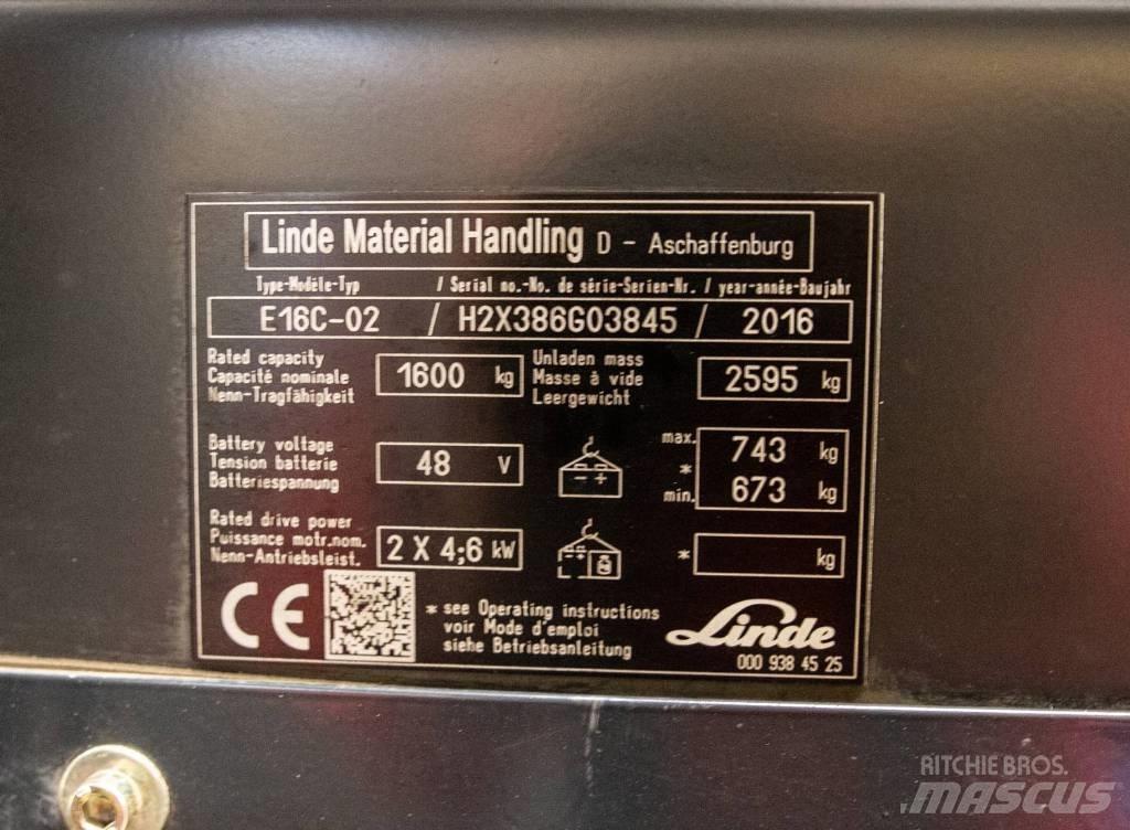 Linde E 16 C-02 电动叉车