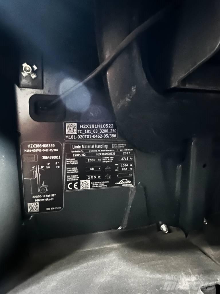 Linde E20PL/386-02 电动叉车