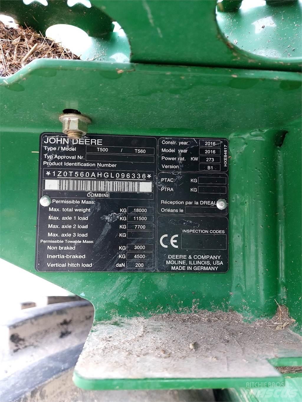 John Deere T560 联合收割机