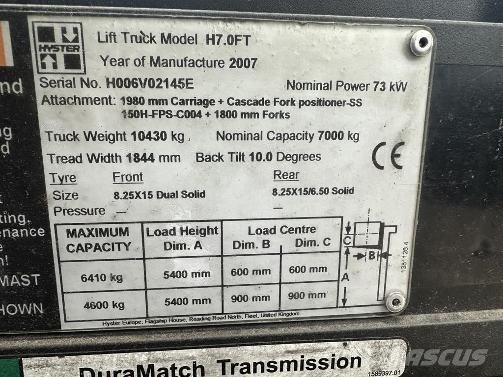 Hyster H7.0FT 天然气叉车