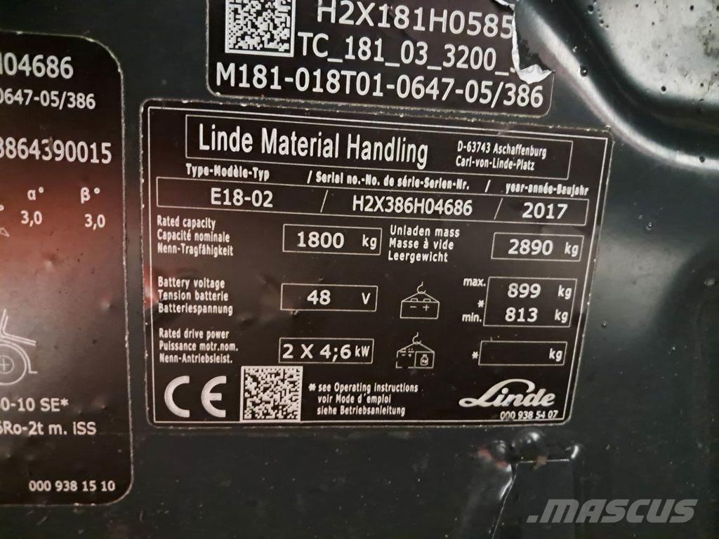 Linde E18-02 电动叉车