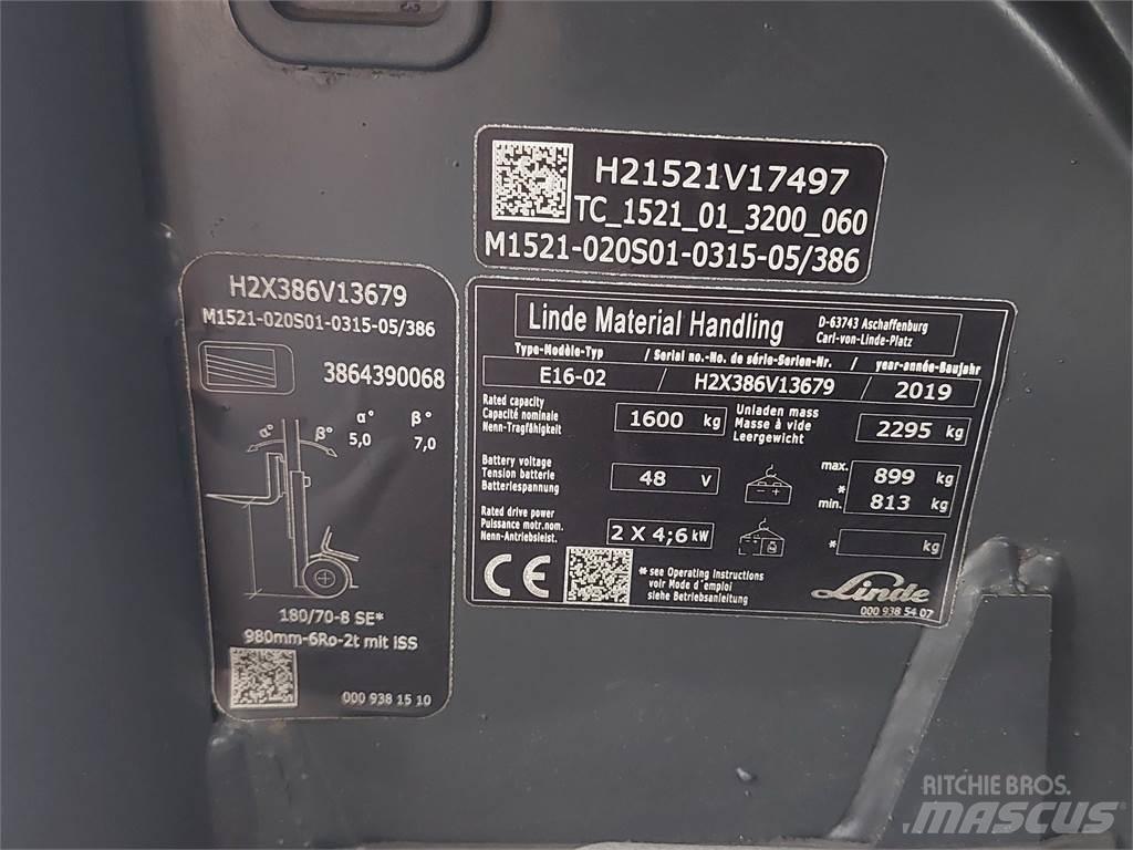 Linde E16 02 电动叉车
