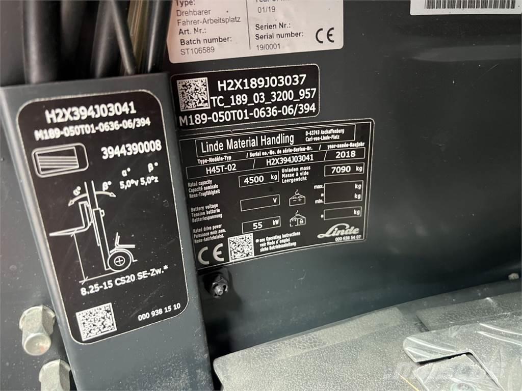 Linde H45T-02 天然气叉车