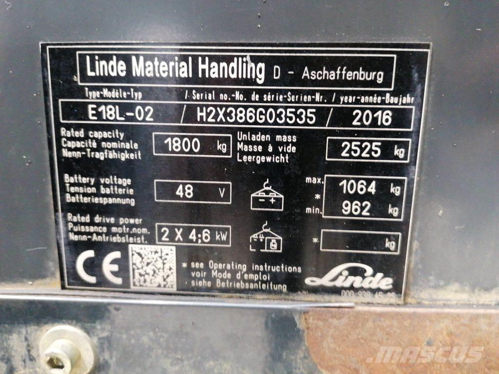 Linde E18L-02 电动叉车