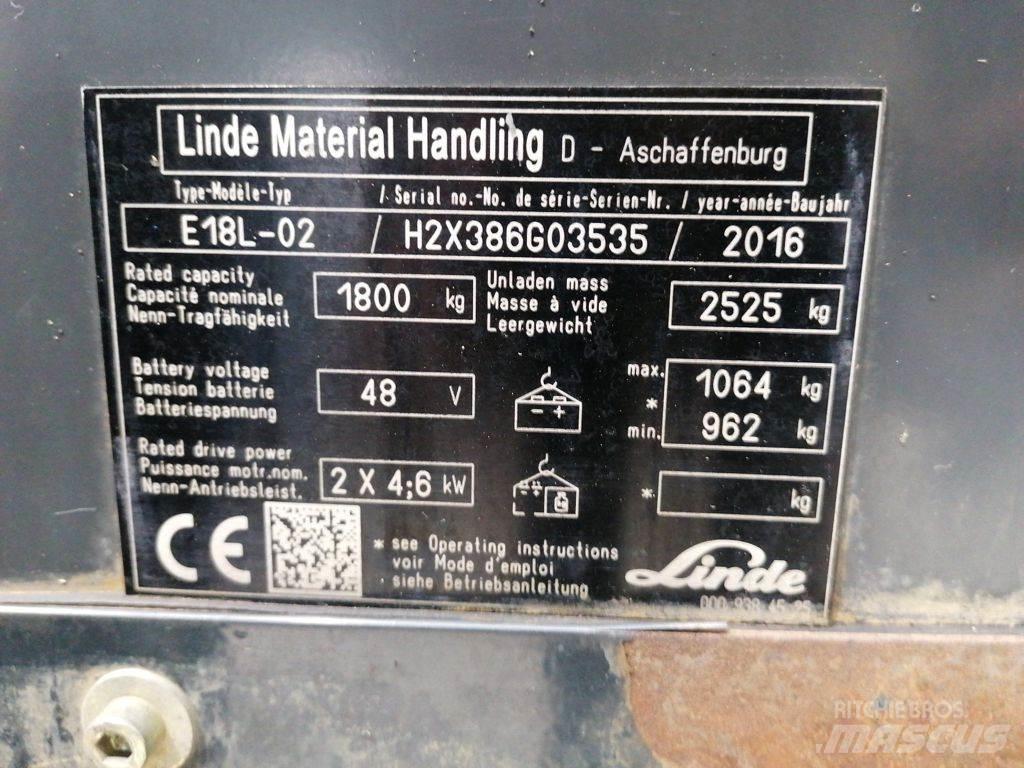Linde E18L-02 电动叉车
