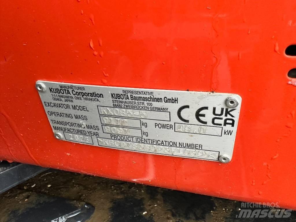 Kubota KX 085-5 2PGL 中型挖掘机