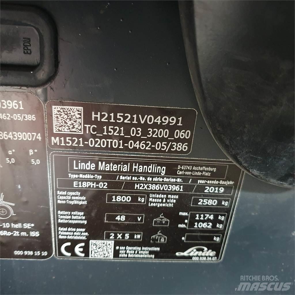 Linde E18PH 电动叉车