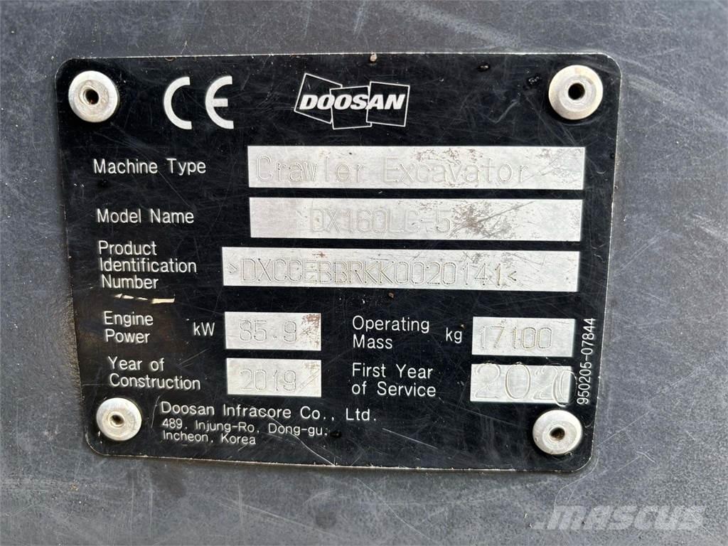 Doosan DX160HLC-5 履带挖掘机
