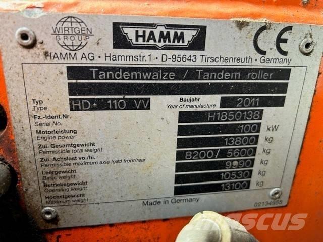 Hamm HD 110 双轮压路机