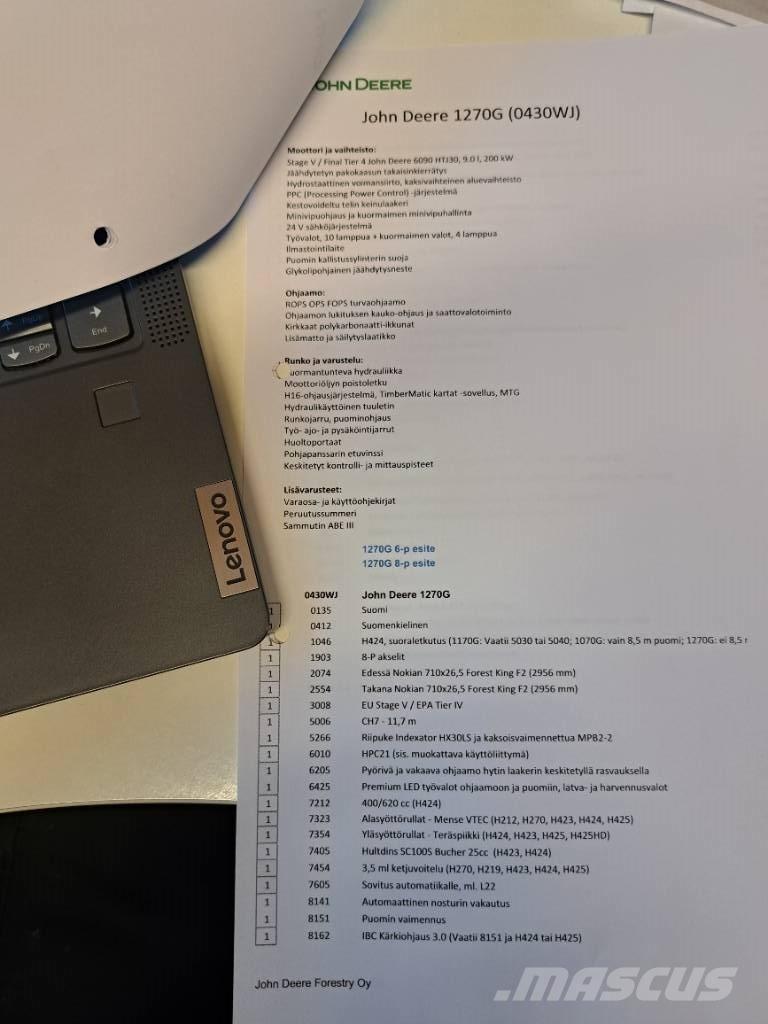 John Deere 1270 G 收割机