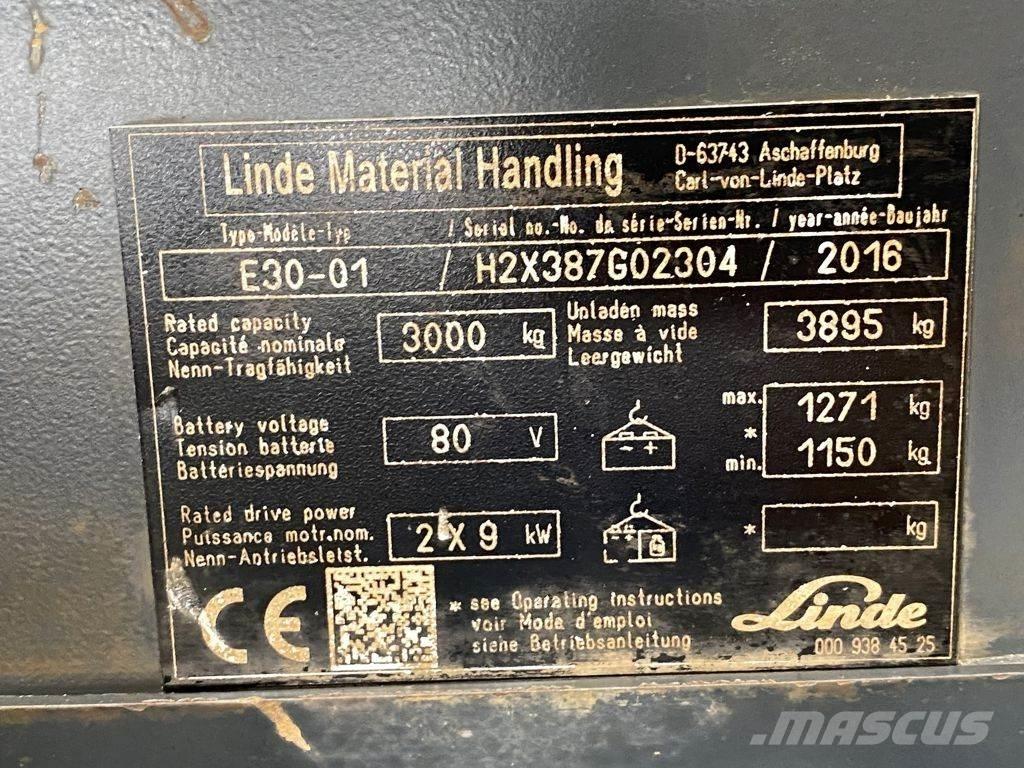 Linde E30-01 电动叉车