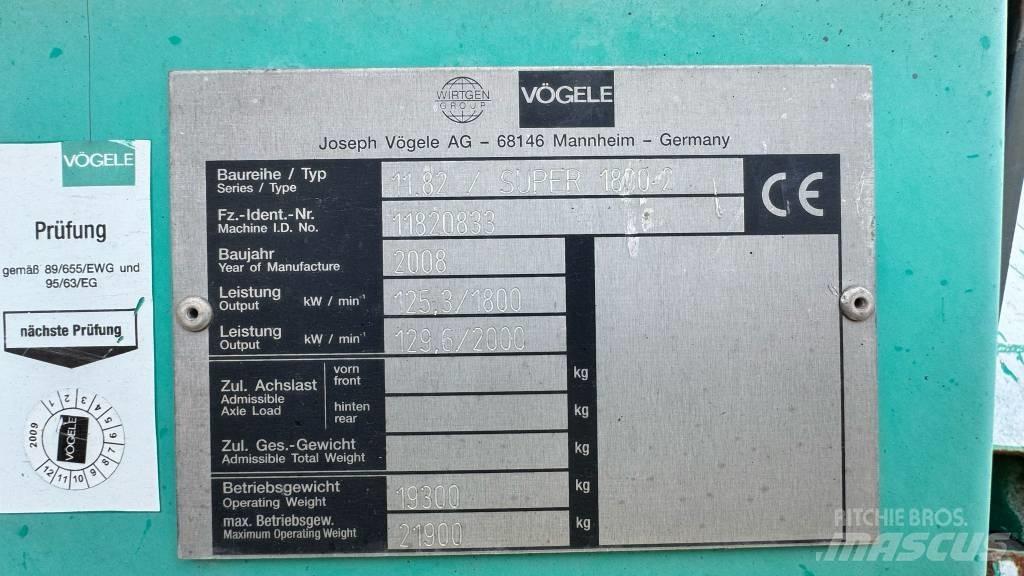 Vögele Super 1800-2 沥青摊铺机