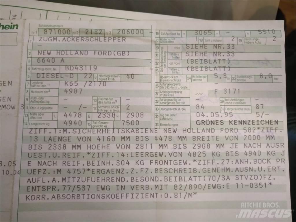 Ford 6640 拖拉机/农用车
