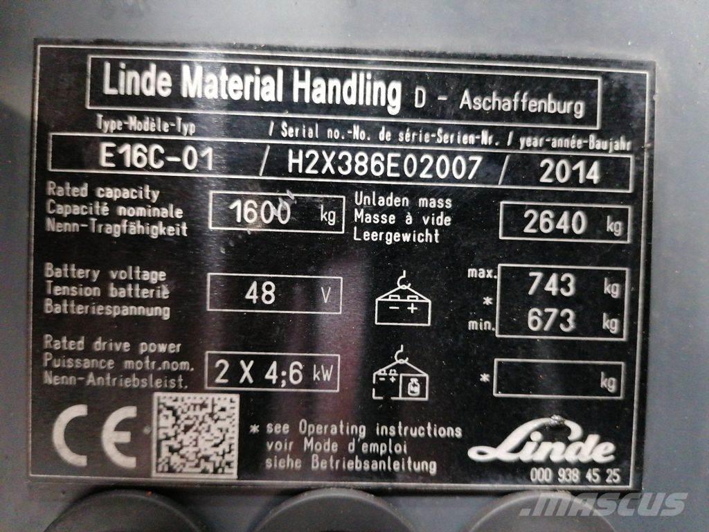 Linde E16C-01 电动叉车