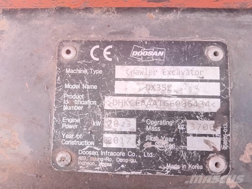 Doosan DX 35 Z 小型挖掘机