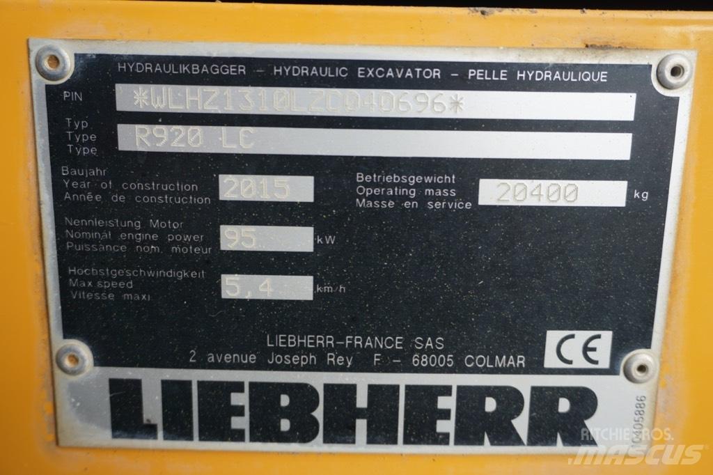 Liebherr R 920 LC 履带挖掘机