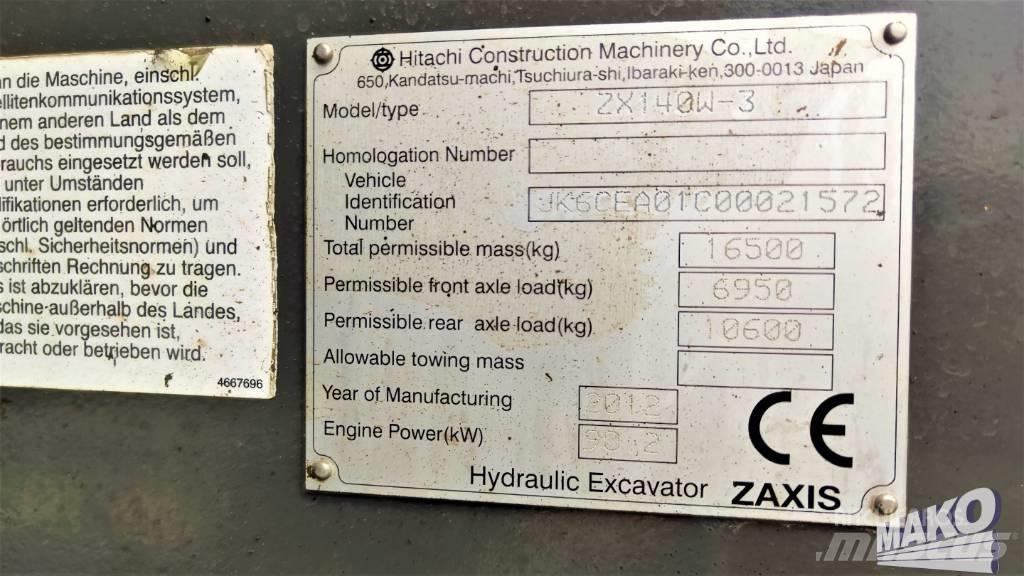 Hitachi ZX 140 W-3 轮式挖掘机