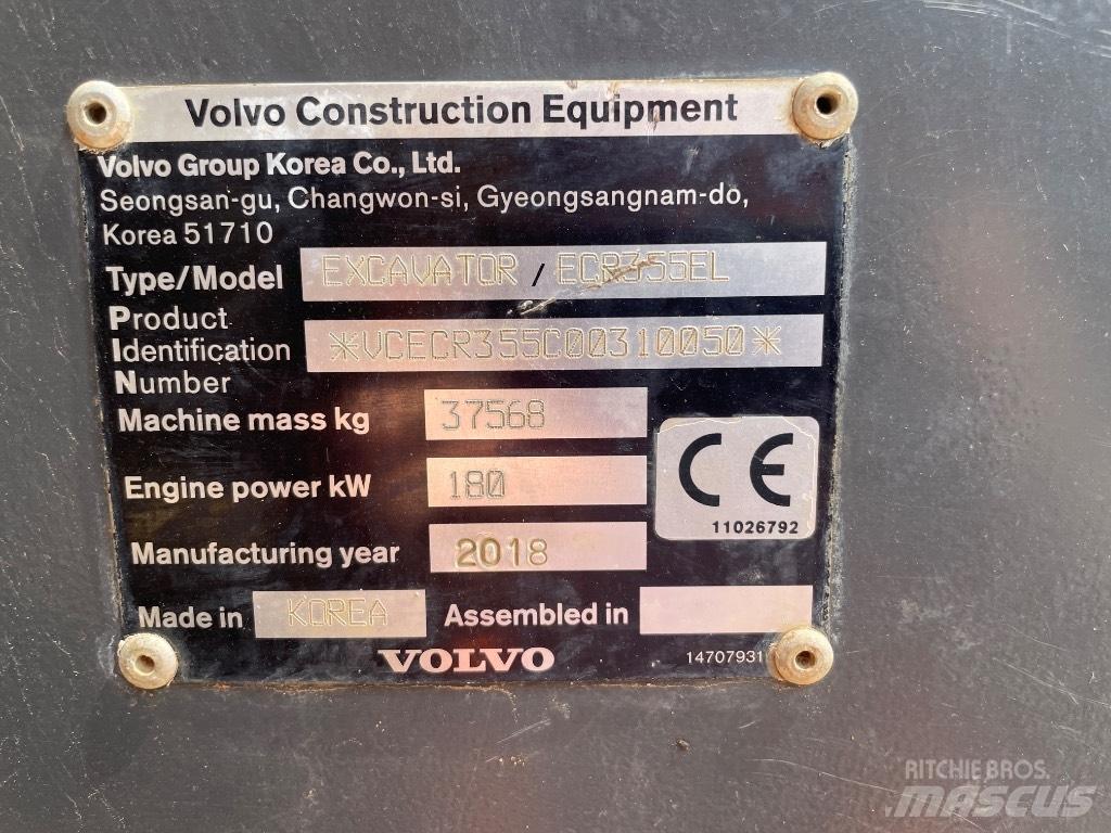 Volvo ECR 355 EL 履带挖掘机