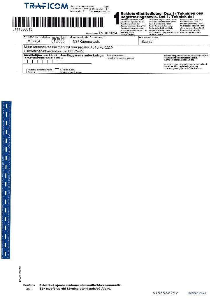 Scania R 560 平板栏板货车