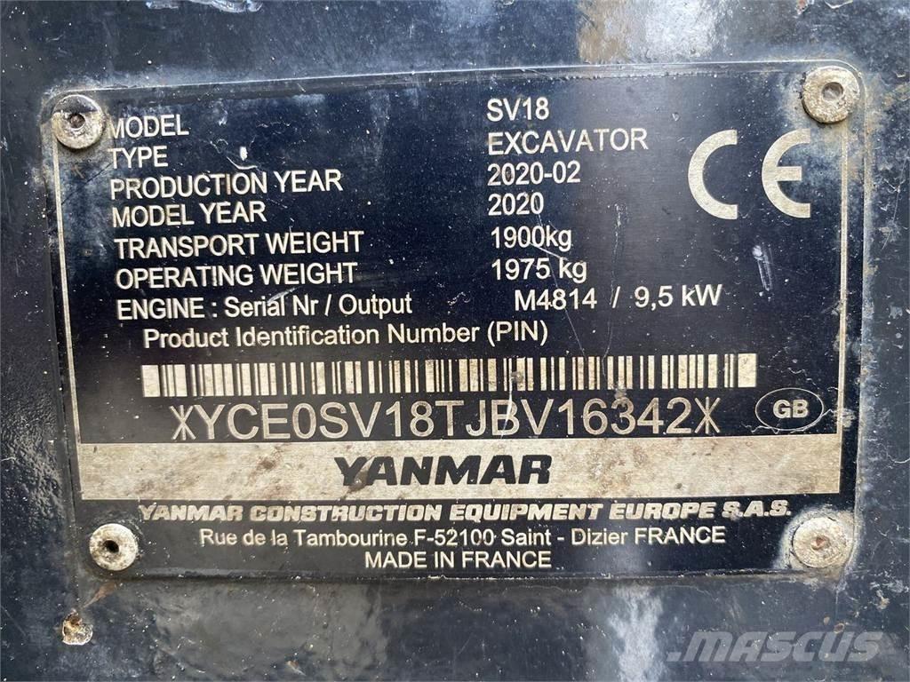 Yanmar SV18 轮式挖掘机