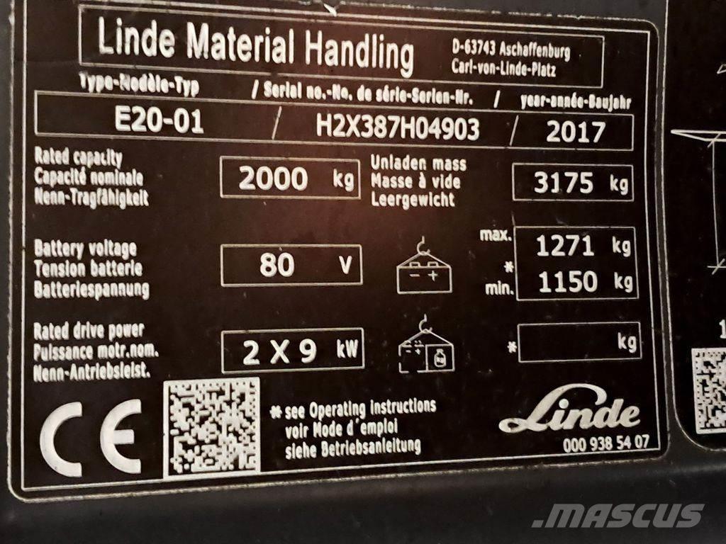 Linde E20-01 电动叉车