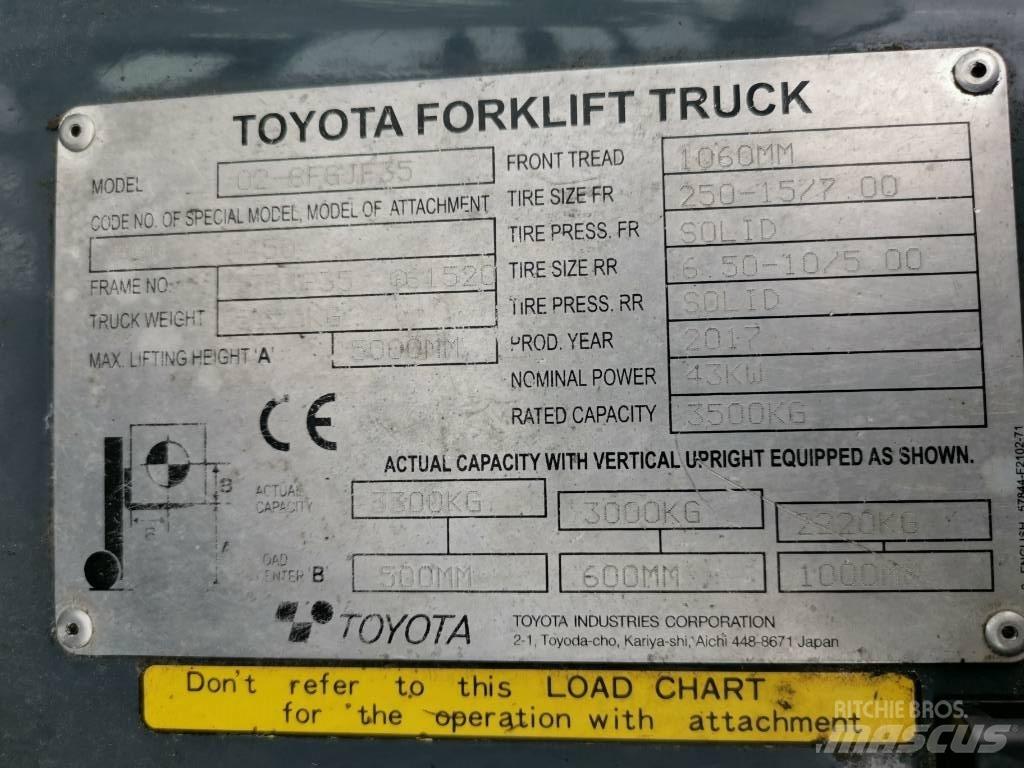 Toyota 02-8FGJF35 天然气叉车