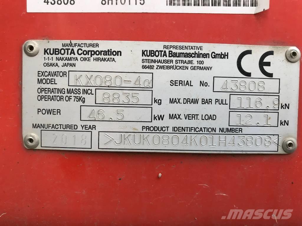 Kubota KX 080-4 中型挖掘机