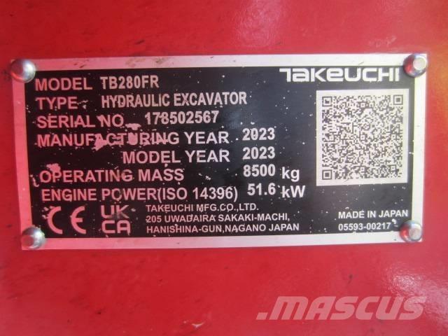 Takeuchi TB 280 FR 中型挖掘机