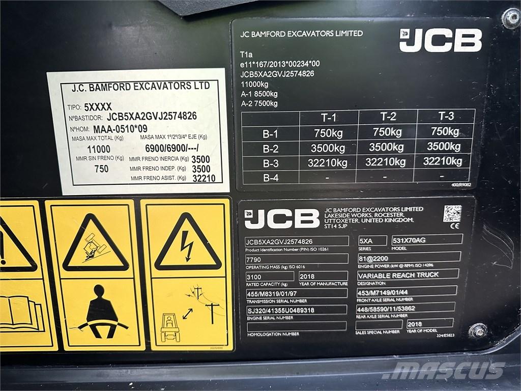 JCB 531-70 Agri 电动叉车