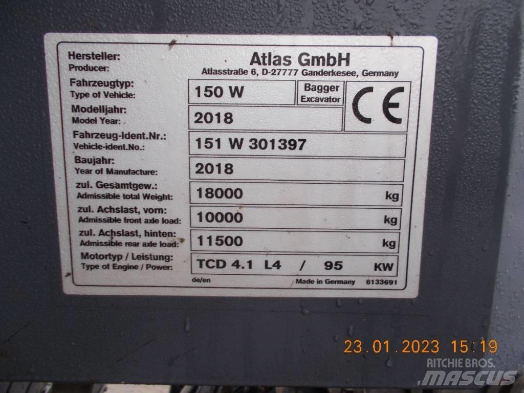 Atlas 150 W 轮式挖掘机